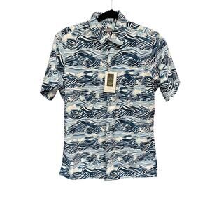 Van Heusen size small 14-14 1/2 NWT waves button down (b46